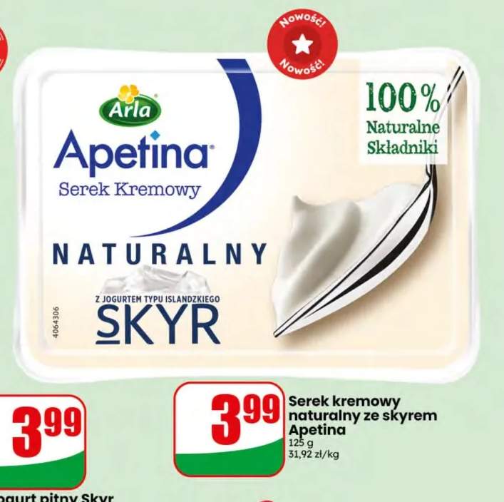 Serek kremowy naturalny ze skyrem Apetina