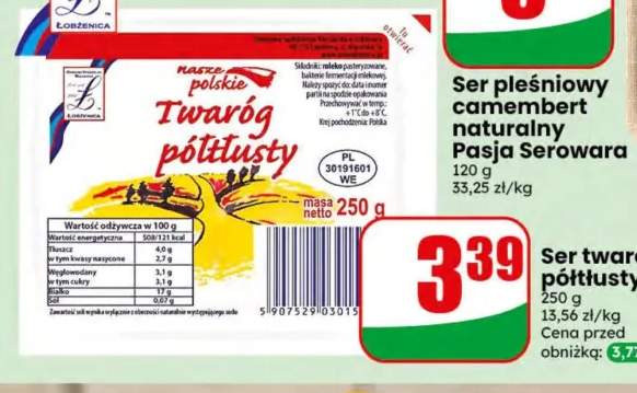 Ser twarogowy półtłusty Łobżenica