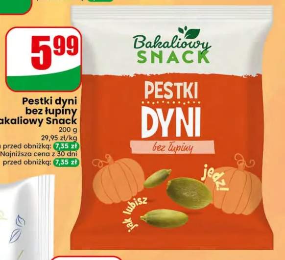 Pestki dyni bez łupiny Bakaliowy Snack