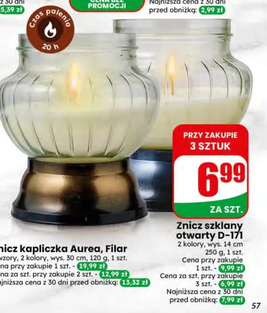 Znicz szklany otwarty D-171