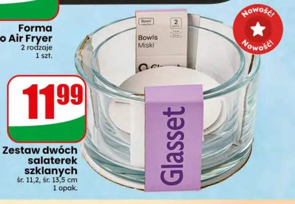 Zestaw dwóch salaterek szklanych Glasset