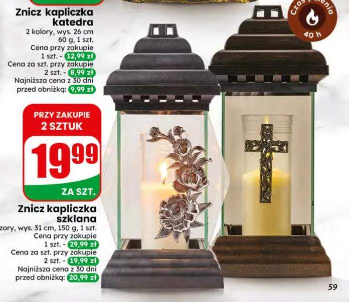 Znicz kapliczka szklana