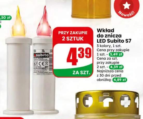 Wkład do znicza LED Subito S7