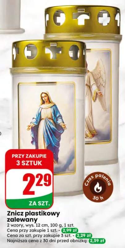 Znicz plastikowy zalewany