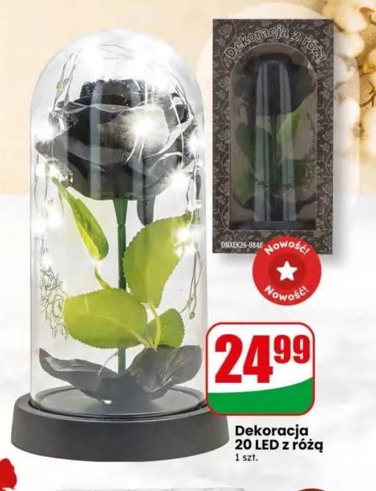 Dekoracja 20 LED z różą