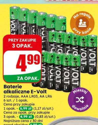 Baterie alkaliczne E-Volt Aaa LR03 +1 wariant