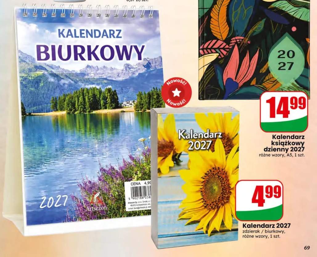 Kalendarz biurkowy 2027 Artsezon +1 wariant