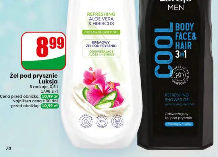 Żel pod prysznic Luksja Silk Care aloes i hibiskus +1 wariant