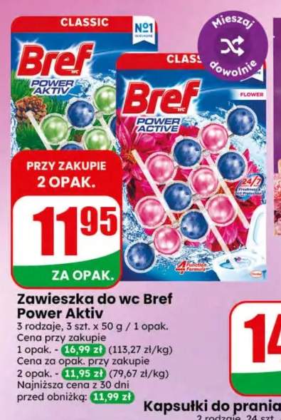 Zawieszka do wc Bref Power Aktiv 3-pak