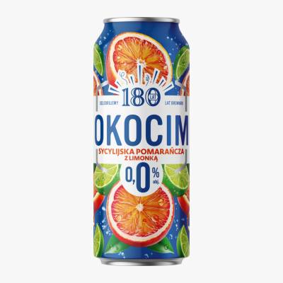 Piwo Okocim pomarańcza limonka 0,5l 0% puszka